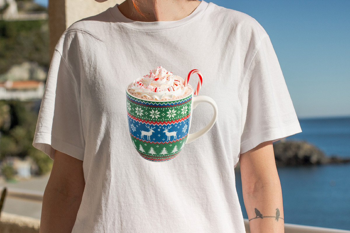 Cute Christmas Hot Cocoa Cup Clipart, an Illustration by SVGArt (Photo 8 of 8)