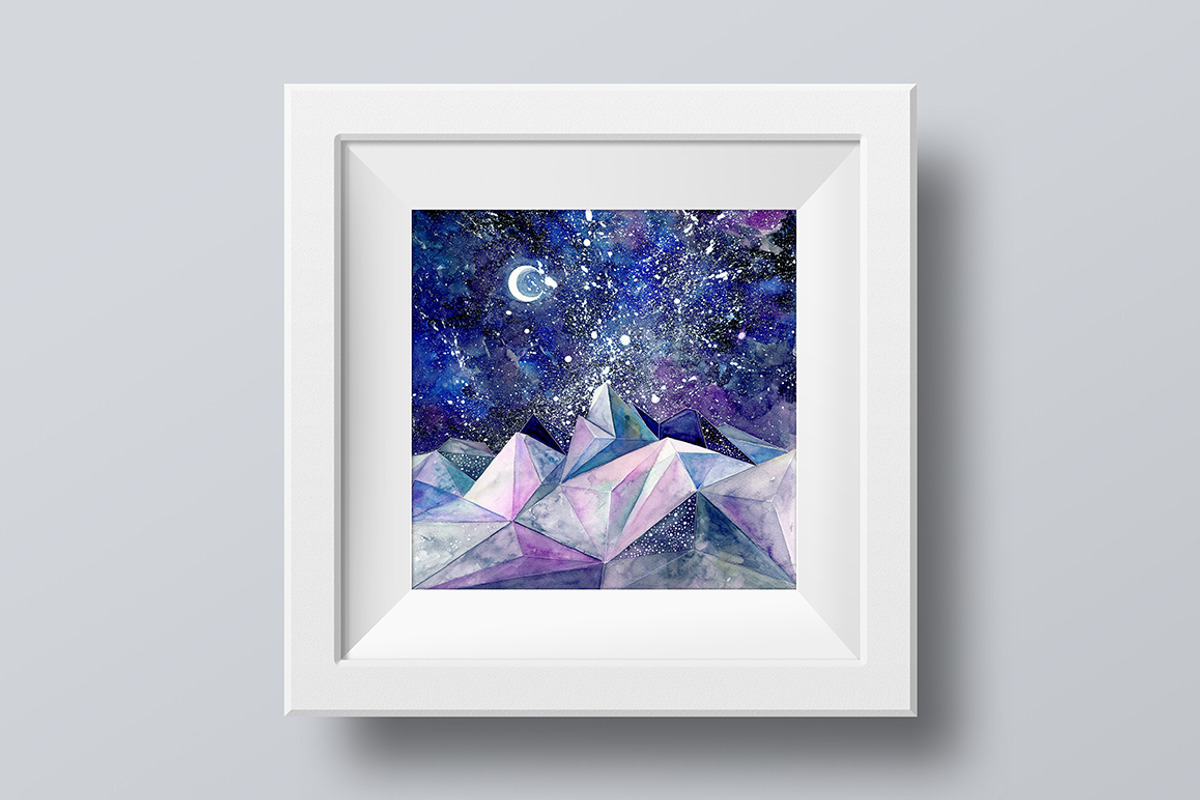 Watercolor Mountains illustration, a Texture Illustration by Librebird (Photo 3 of 3)