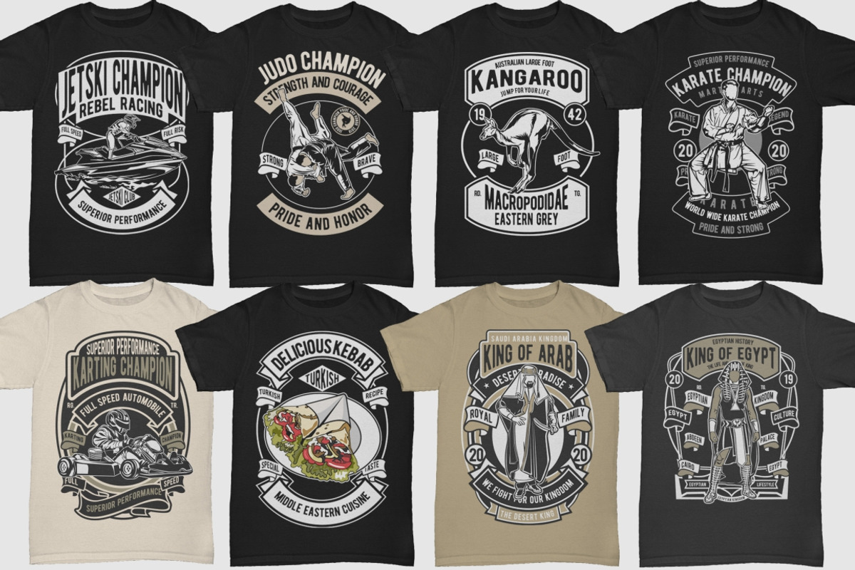 250 Retro Tshirt Designs Bundle #4, an Illustration by roach_graphic (Photo 17 of 34)
