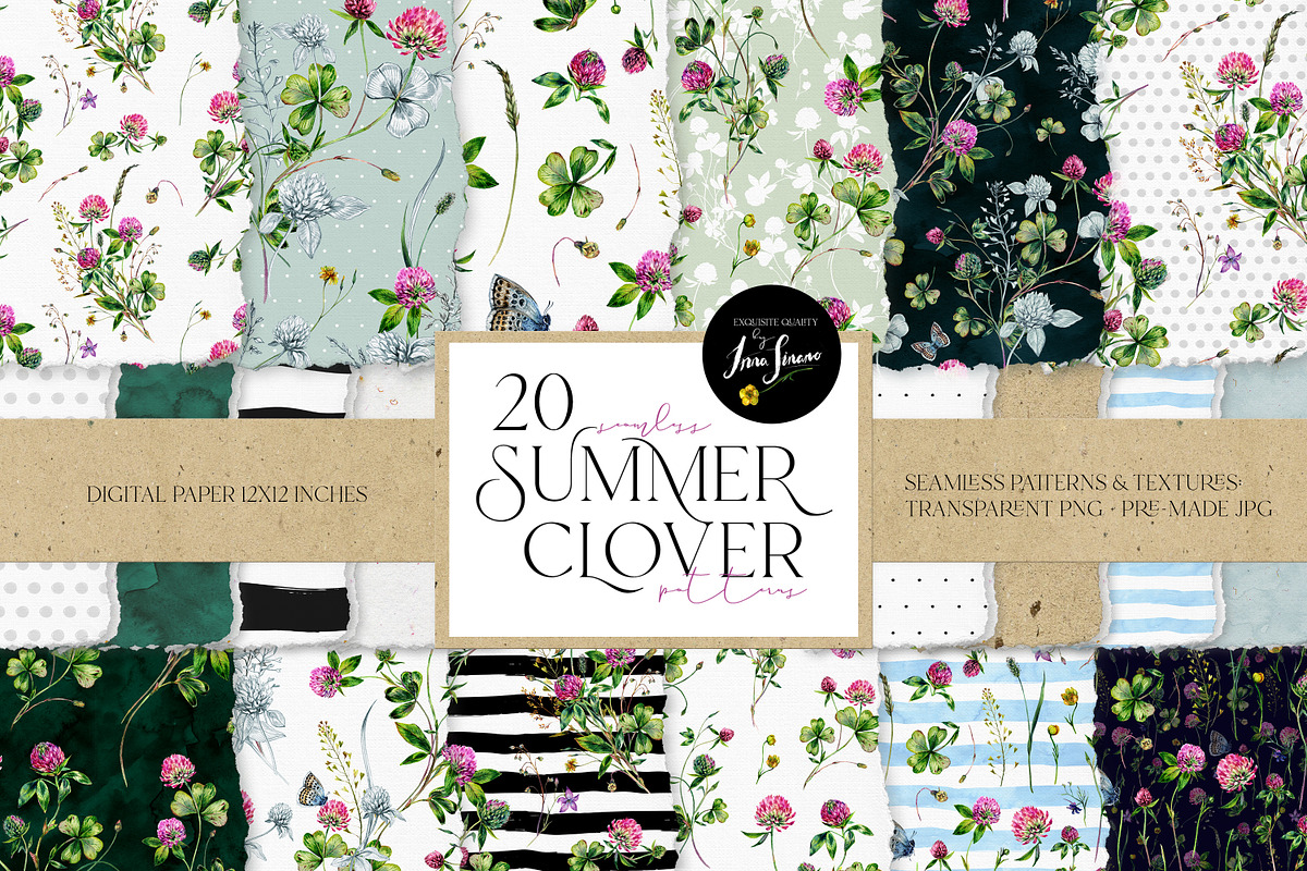 SUMMER CLOVER Watercolor Wildflowers, an Illustration by Inna Sinano (Photo 10 of 17)