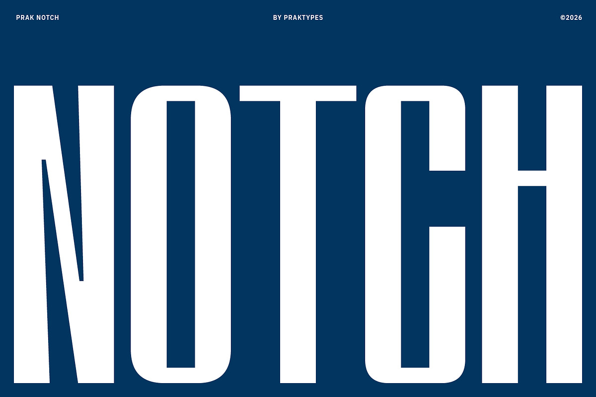 PRAK Notch – Ultra Condensed Font, a Sans Serif Font by Healltica.std (Photo 1 of 18)