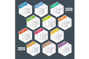 Calendar planner for 2026. 2026, a Texture Illustration by Golden Sikorka