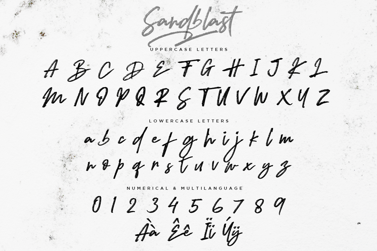 Sandblast Extreme Texture Brush Font preview 8