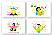10 Work Life Integration, a Person Illustration by denayunebgt (Thumbnail 2 of 4)