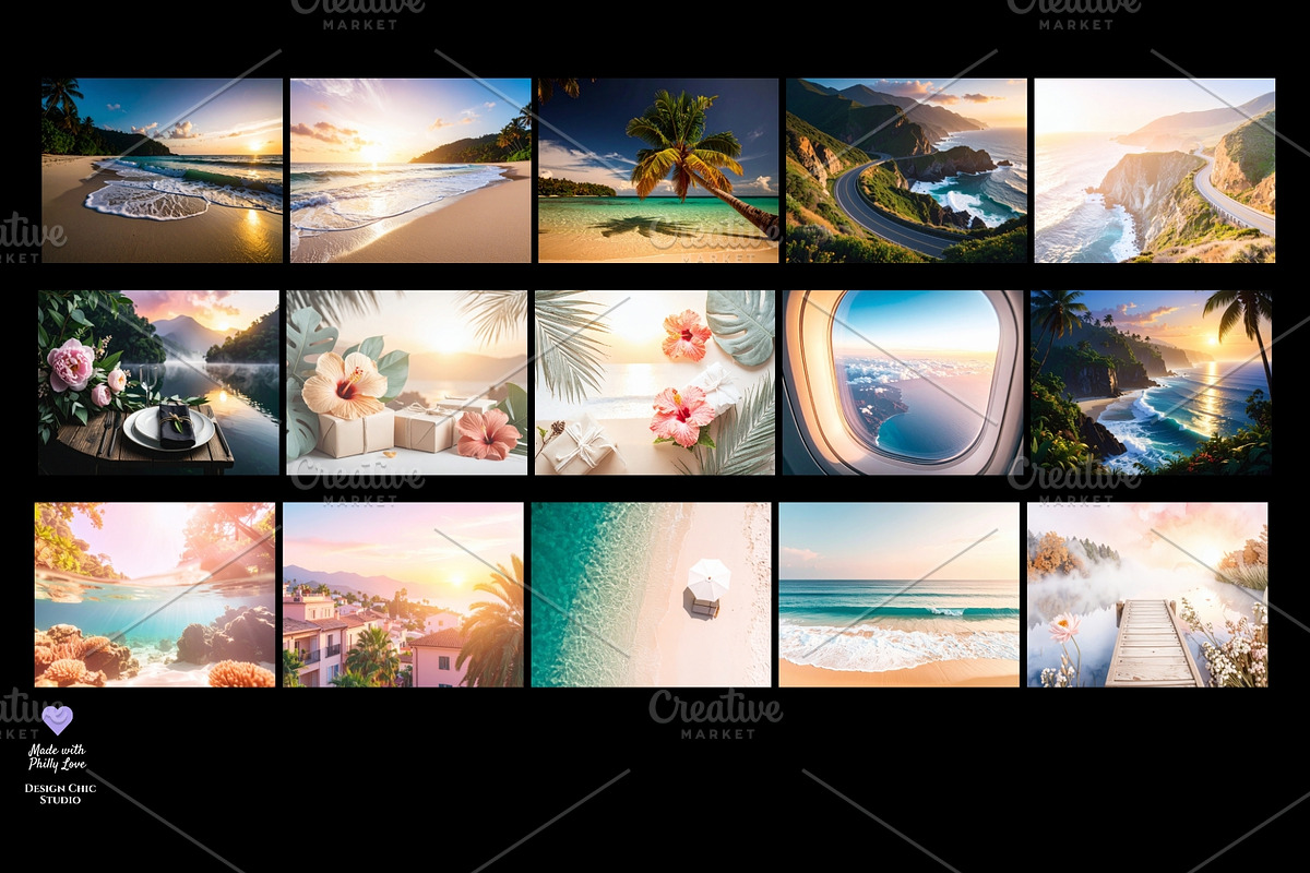 Tropical Beach & Sunset Backgrounds, a Wallpaper Photo by Design Chic Studio (Photo 3 of 4)
