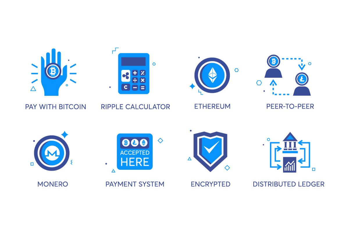 44 Blockchain Cryptocurrency Icons, an Icon by kucingklawu (Photo 5 of 7)