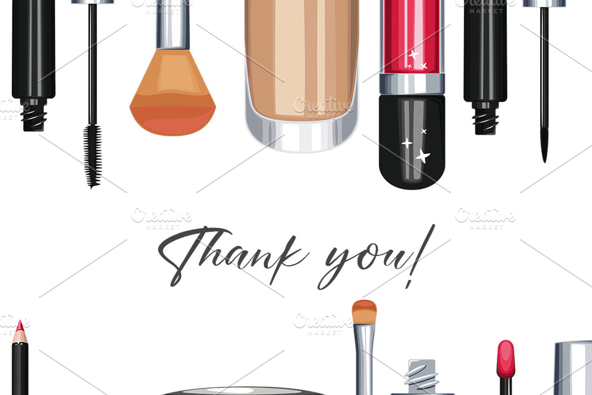 Makeup Clipart, Cosmetics Frames, a Texture Illustration by Serghei Caraulan (Photo 3 of 3)
