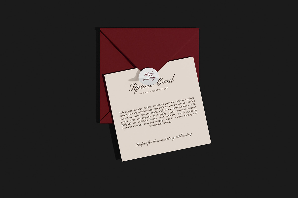Square Card Envelope Mockup, a Merchandise Mockup by Unerispace (Photo 4 of 5)