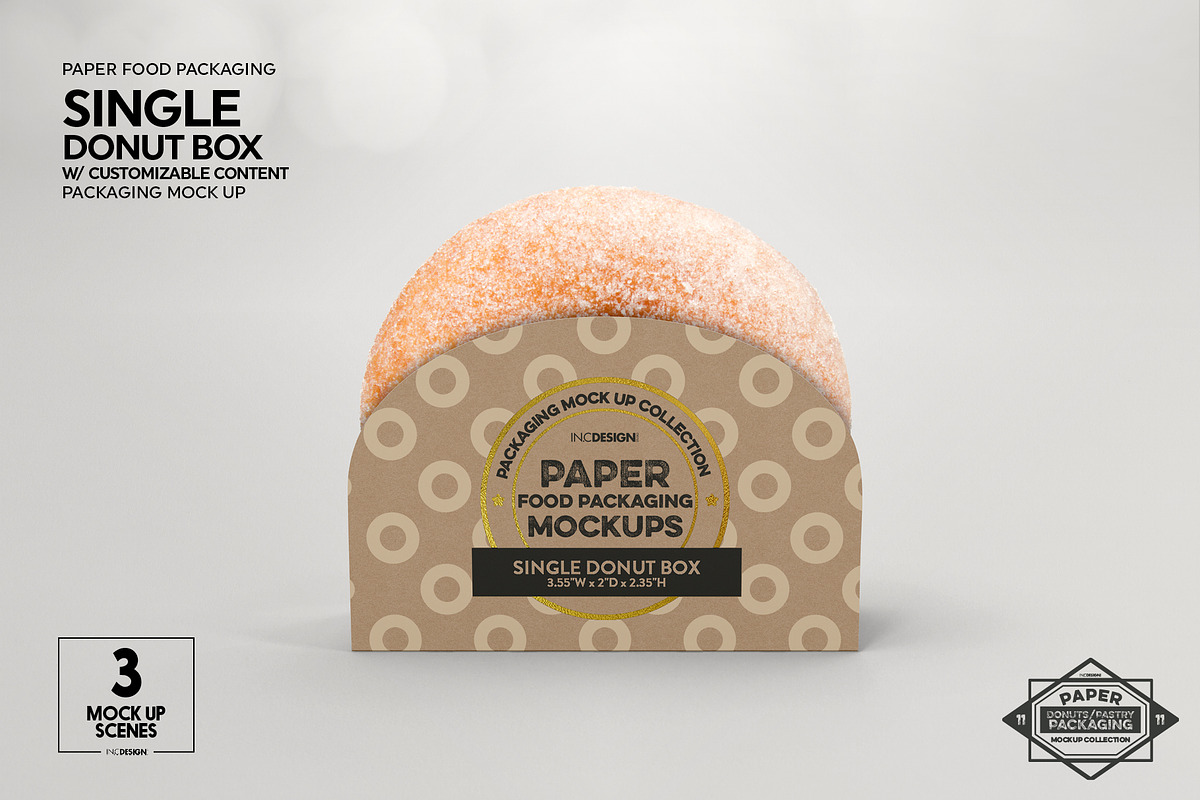 Single Donut Box Packaging Mockup, a Cups & Container Mockup by INCDesign