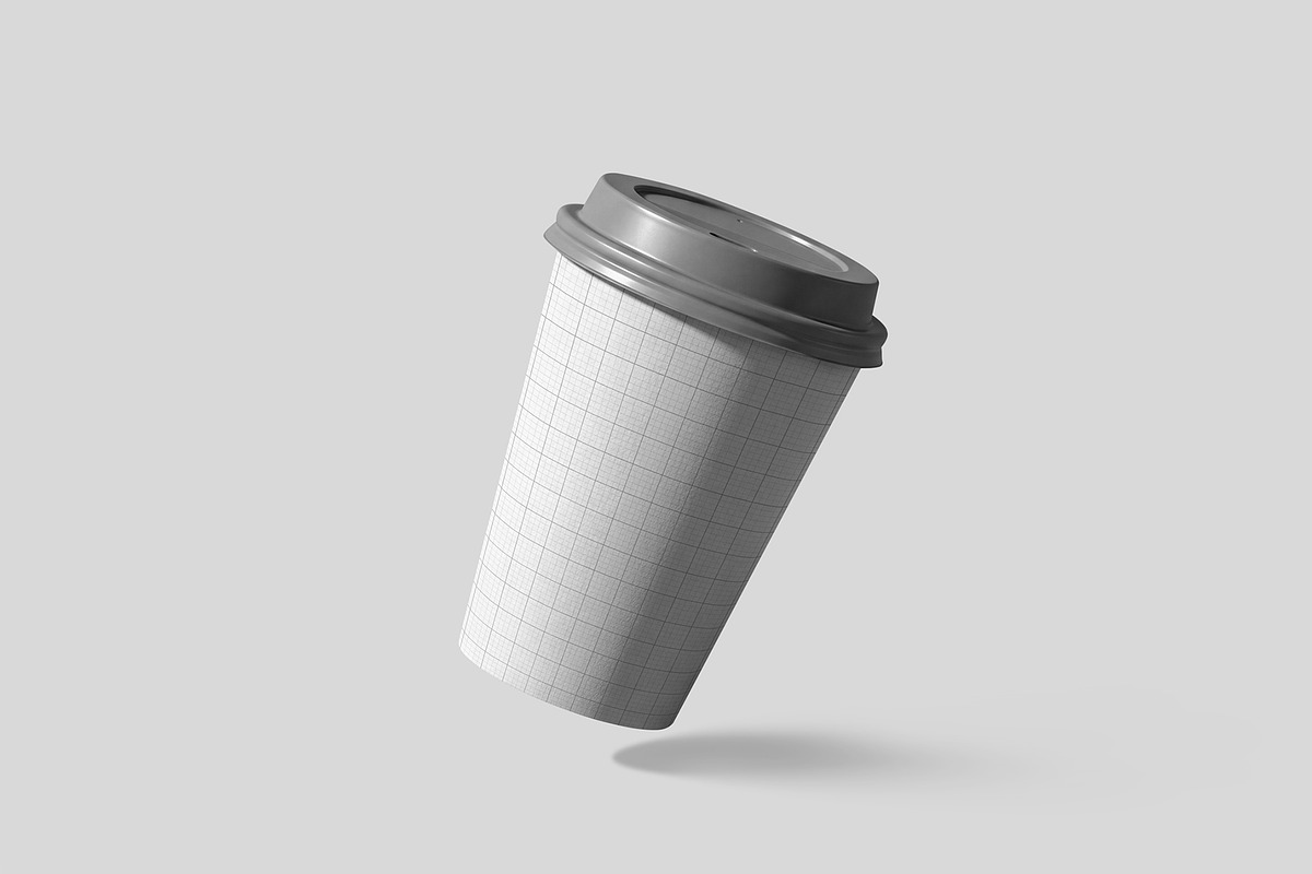Disposable Coffee Cup Mock with Lid, a Cups & Container Mockup by graphypix (Photo 3 of 4)