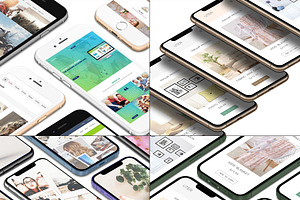 Realistic 3D iPhone Mock-Up Bundle 1
