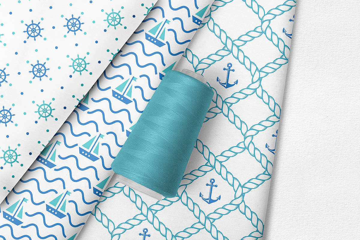 Sea seamless patterns, a Pattern Graphic by JuliaMalinovskaya (Photo 2 of 7)