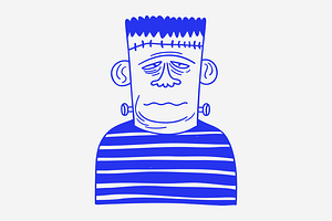 Cute Frankenstein Cartoon Doodle, a Person Illustration by Danil Polshin