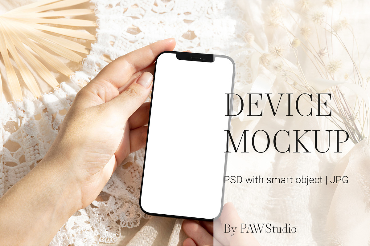 Device Mockup Phone In Hand WBF, a Product Mockup by PawMockups (Photo 1 of 9)