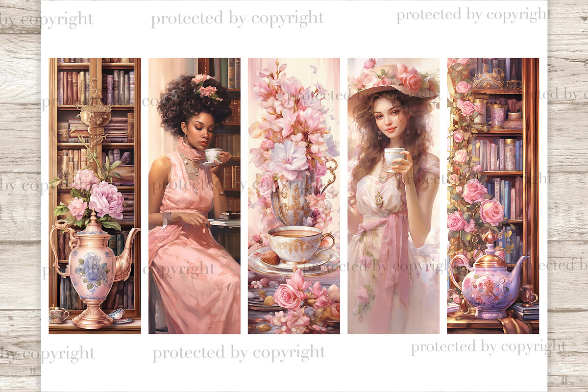Tea Party Bookmarks | Booklover, a Food Illustration by GlamArtZhanna (Photo 2 of 3)