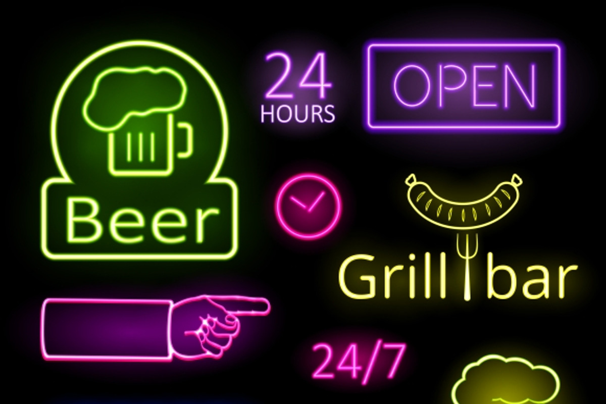 Glowing Neon Lights Signs preview 5