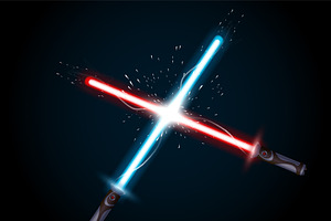 light saber in a fight, a Technology Illustration by IfH