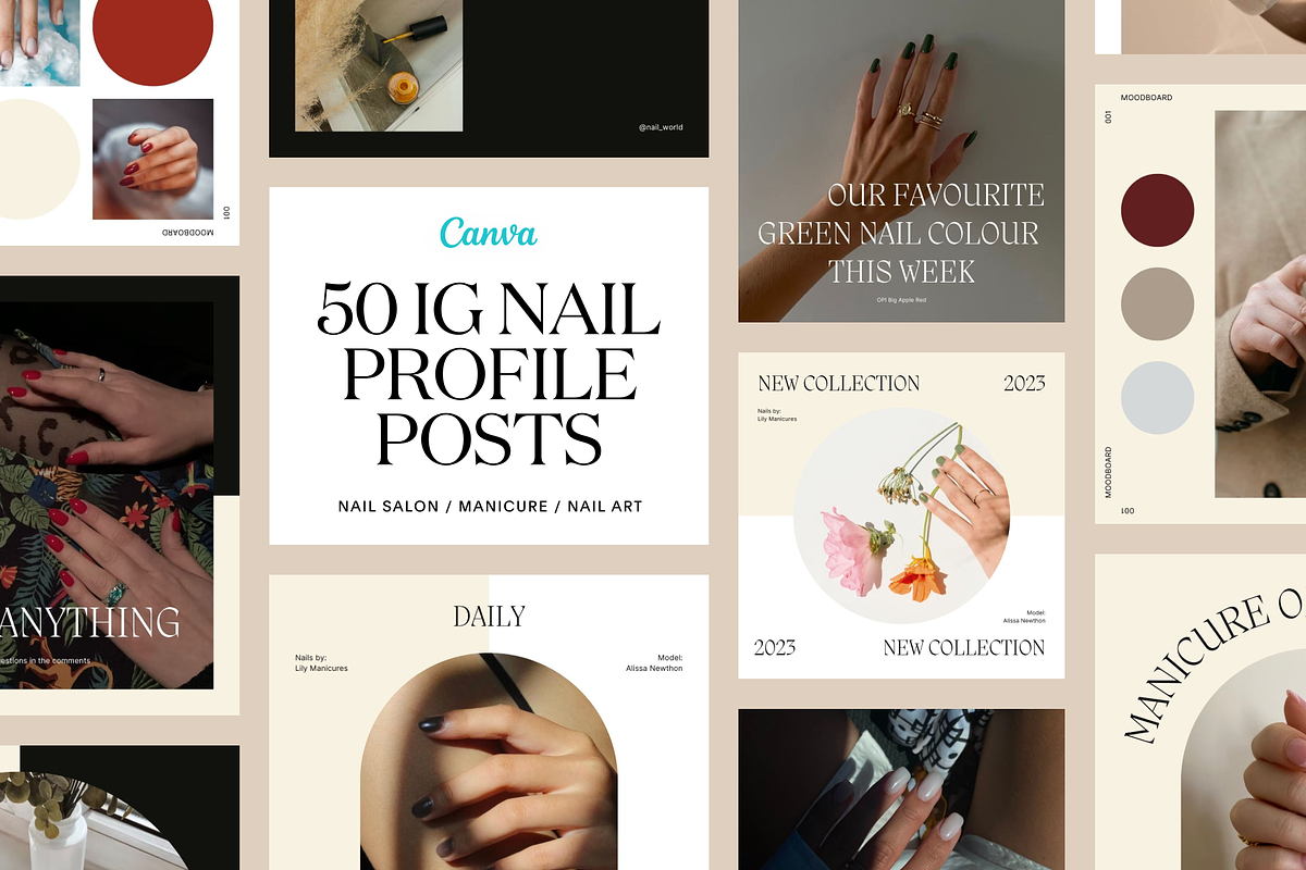 50 Instagram Beige Profile Posts, a Social Media Template by Studio K (Photo 1 of 9)