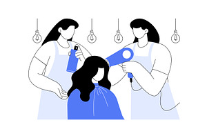 Beauty salon clients isolated, a Finance Illustration by Visual Generation