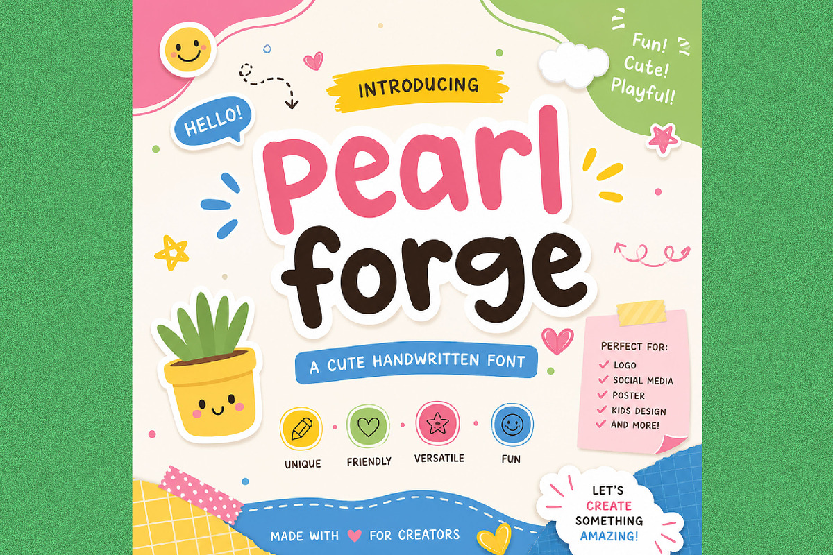 Pearl Forge, a Handwritten Font by Wow Magic (Photo 4 of 4)