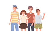 Cartoon group of happy kids friends, a Person Illustration by Yayasya (Thumbnail 3 of 3)