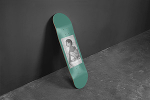 Realistic Skateboard Deck Mockup