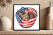 watercolor Animals 4th of July, an Illustration by DreamCafeArt (Thumbnail 4 of 5)