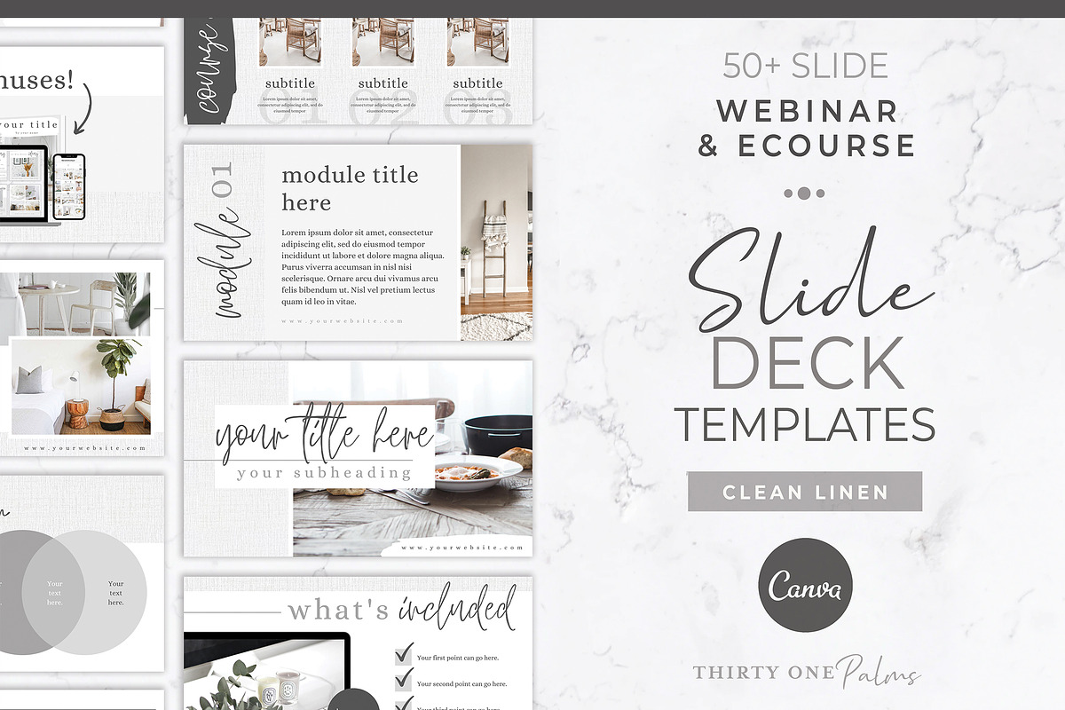Webinar & Course Slide Deck Template, a Presentation Template by Thirty One Palms Studio (Photo 1 of 10)