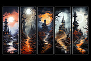 Halloween Fantasy Bookmarks, an Illustration by Art's and patterns (Thumbnail 3 of 3)