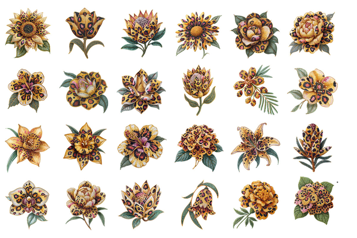 Luxury Leopard Floral Clipart -47PNG, a Decorative Illustration by InkyQueenArt (Photo 3 of 7)