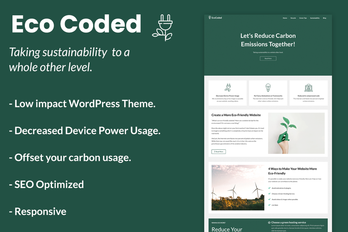 EcoCoded WordPress Theme, a WordPress Template by SuperbThemes