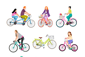People on bicycles