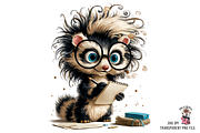 Cute Ferret with Books PNG Bundle, a Graphic by Clipart Bloom (Thumbnail 4 of 12)