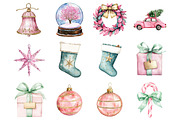 Retro Pastel Christmas Clipart, an Illustration by Design Market (Thumbnail 2 of 3)