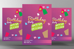 Birthday Party Flyer, a Flyer Template by PenciGraphics