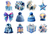 Frosty Blue Winter Clipart, an Illustration by DreamArtGraphic (Thumbnail 4 of 4)
