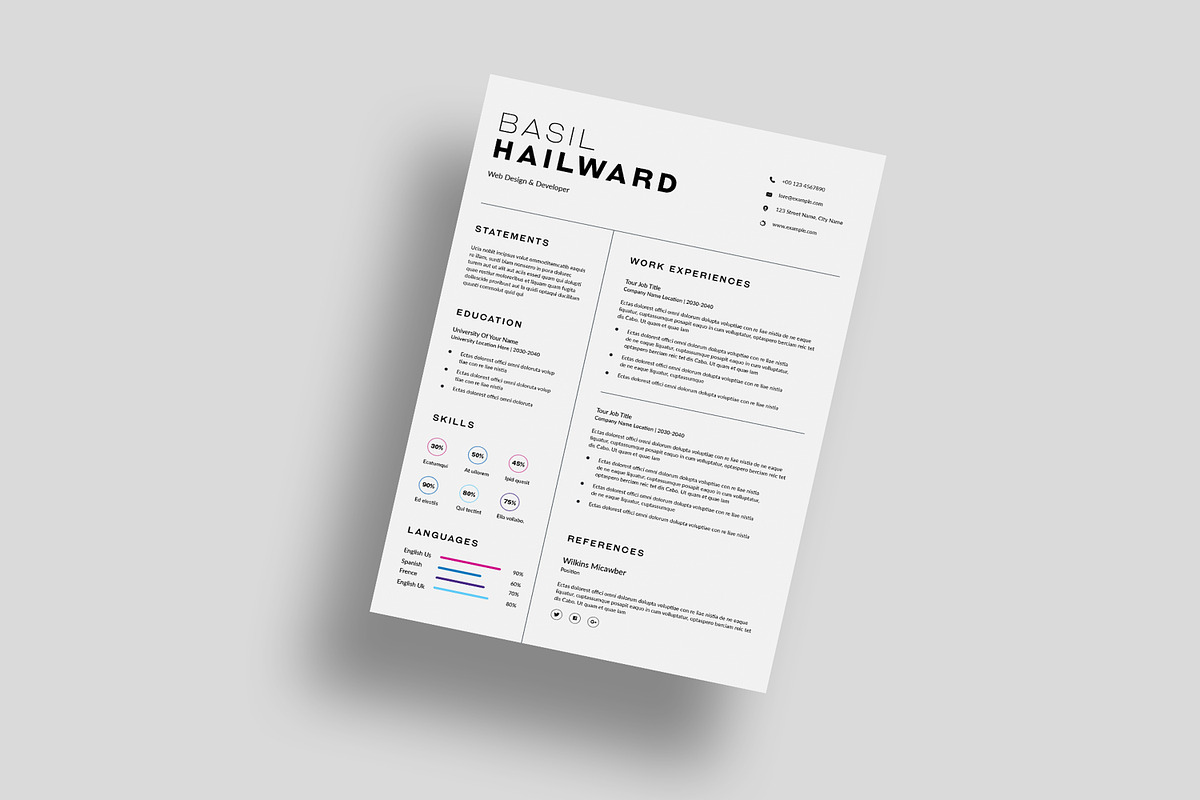 Professional Resume Template, a Resume Template by slidestock55 (Photo 3 of 4)
