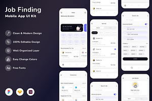 Job Finding Mobile App UI Kit