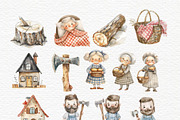Little red riding hood watercolor, an Education Illustration by Invite to Clipart (Thumbnail 2 of 8)