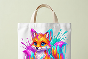Cute Rainbow Paint Drip Fox, a Shirt Mockup by Vector Stall (Thumbnail 12 of 15)