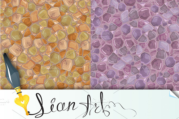 2 Seamless patterns - Stones Backgro preview 2