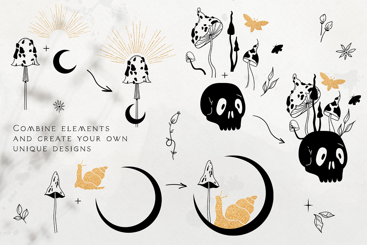 Mystical Mushrooms - graphic kit, an Animal Illustration by My Space Garden (Photo 12 of 17)