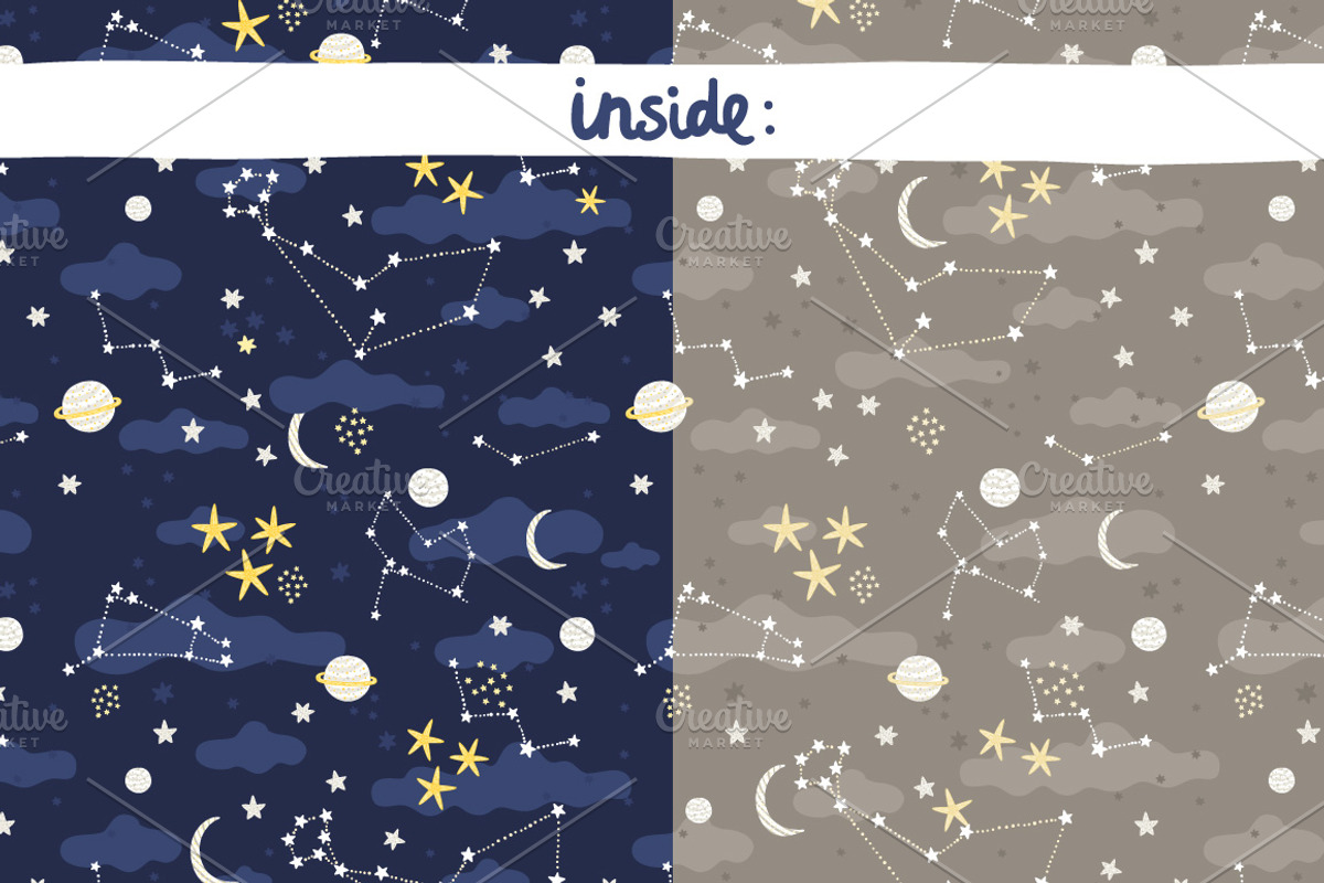 Space seamless pattern, a Pattern Graphic by kostolom3ooo (Photo 3 of 3)