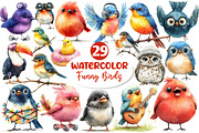 Cute Quirky Funny Birds Clipart, an Illustration by Dream Creation (Thumbnail 1 of 6)