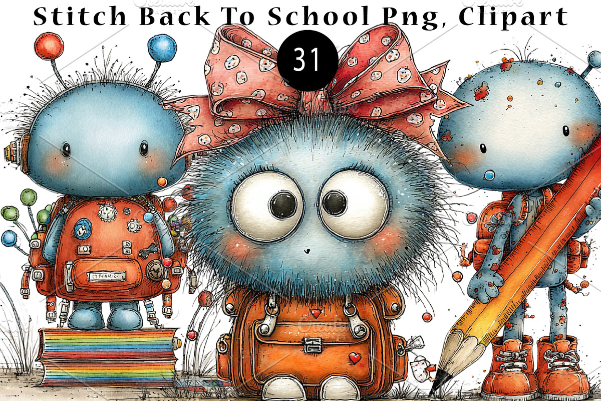 Stitch Back To School Png, Clipart, a Seasonal Illustration by CreationArt (Photo 1 of 5)