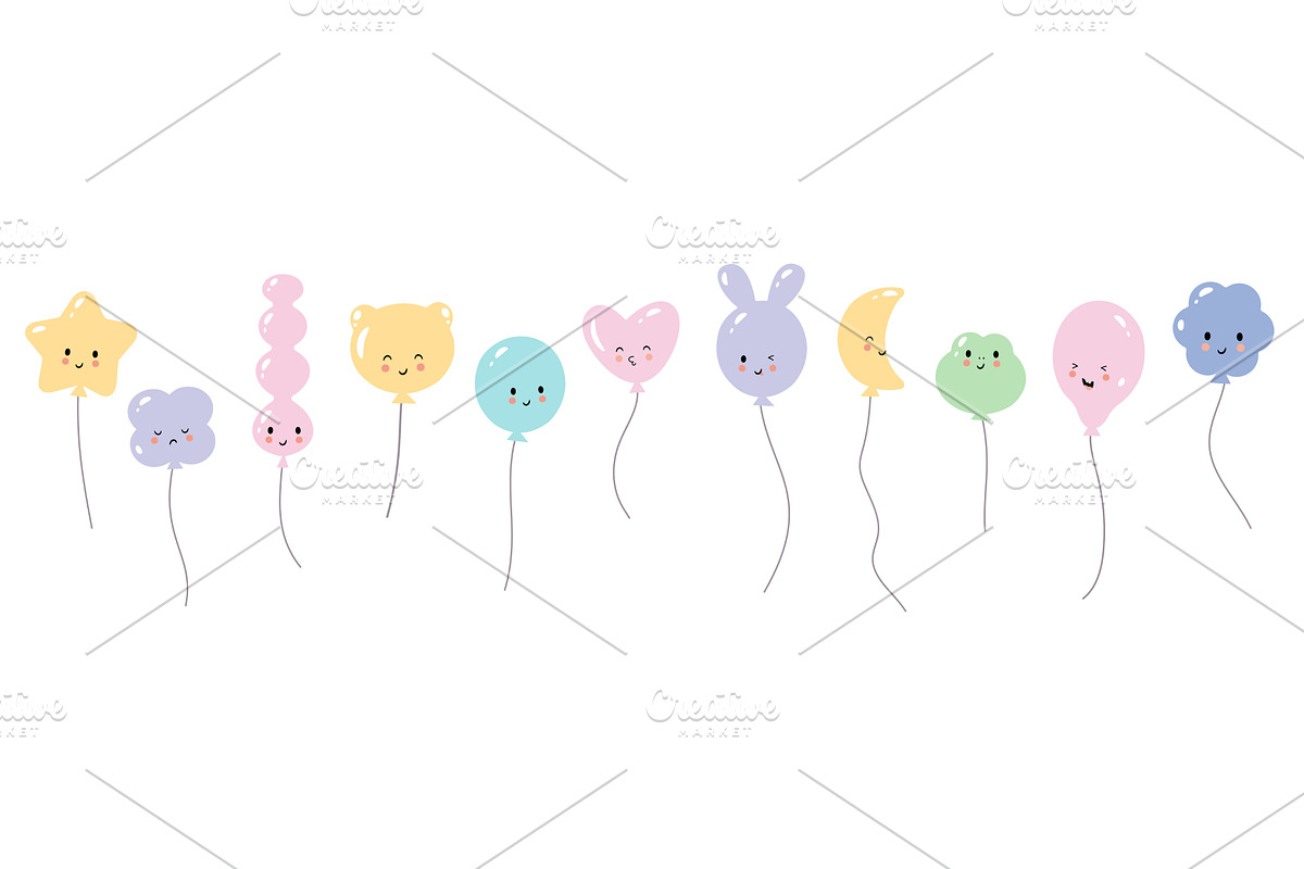 Funny balloons characters. Isolated, an Illustration by Valerie Bodnar