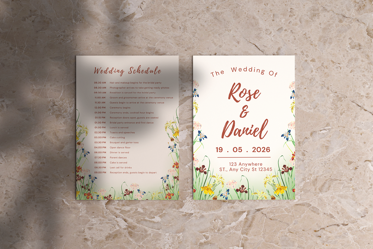 Floral Wedding Suite Canva Template, a Marketing Template by ArbaStudio (Photo 2 of 5)