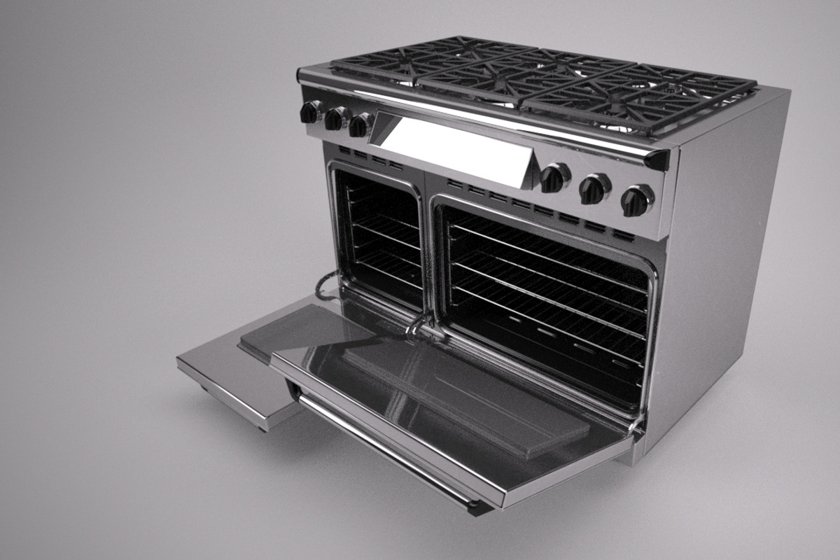 48 inch Gas Range Cooker, a Furniture 3D Model by kjpargeterimages (Photo 8 of 12)