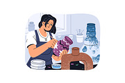 People do ceramics, pottery workshop, a Person Illustration by PaperTrident (Thumbnail 3 of 10)