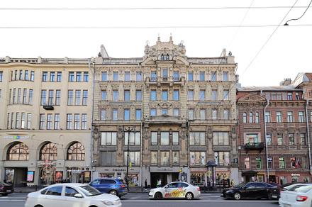 Magnificent architecture of the facade of houses on Nevsky Prospekt. Saint Pete, an Architecture Photo by Textures & Backgrounds